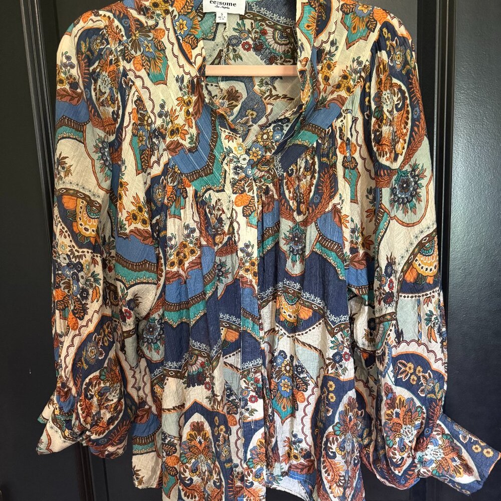 Oversized Multi Colored Blouse - image 1